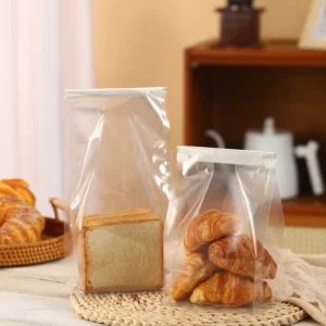 Biodegradable Brown Stand Up Kraft Paper Bread Bag With Clear Window Plastic Full Window Bread Paper Bag With Wire Seal