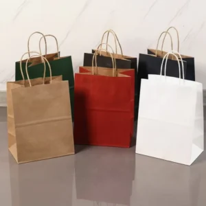 Biodegradable Brown and White Kraft Paper Bags for Shopping, Food Takeaway, Coffee, Gifts, Crafts, and Shipping