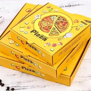 Biodegradable Corrugated Disposable Takeout Pizza Packaging Box with Custom Logo for Food Delivery