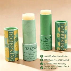 Biodegradable Cosmetic Kraft Push Up Deodorant Lip Balm Paper Tube Skincare Stick Packaging Container