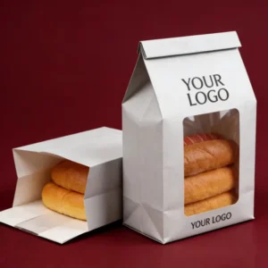 Biodegradable Custom Kraft Paper Biscuit Box with Window for Bread and Cookies
