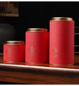 Biodegradable Custom Logo Round Cylinder Aluminum Foil Airtight Canister Box Packaging Tea Cardboard Paper Tube with Metal Lid