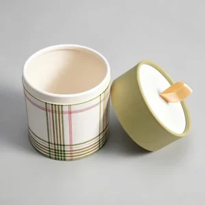 Biodegradable Custom Printed Food Grade Coffee Tea Candy Cookie Packaging Round Cylinder Paper Tube Canister with Ribbon Handle