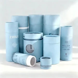 Biodegradable Custom Round Cylinder Coffee Loose-leaf Tea Canister Box Food Grade Kraft Paper Tube Packaging with Window