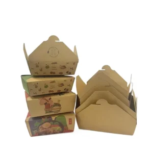 Biodegradable Customized Eco-Friendly Food-Grade Paper Takeout Box for Salad and Snacks