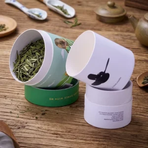 Biodegradable Customized Food Grade Round Cylinder Cardboard Paper Cans Round Paper Tube Canister for Coffee and Tea Packaging