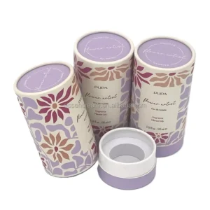 Biodegradable Cylindrical Kraft Paper Cosmetic Tube for Essential Oil, Lotion, and Perfume Bottle Packaging