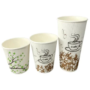 Biodegradable Disposable Kraft Paper Coffee Cup with Lid for Camping Party Takeaway
