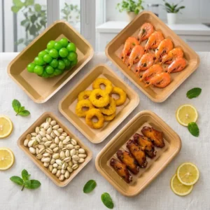 Biodegradable Disposable Kraft Paper Tray for Snacks, Chips, Chicken, Salad, and Takeout