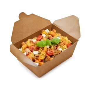 Biodegradable Disposable Leakproof Kraft Paper Aircraft Foldable Takeaway Boxes for Food Takeout