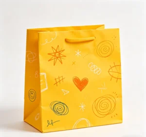 Biodegradable Durable Eco-Friendly Colorful Doodle Print Gift Bags with Twisted Handles