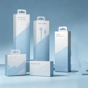Biodegradable Flat-Folding Recycled Paper Box with Custom Four-Color Printing for Electronics Charger Kits
