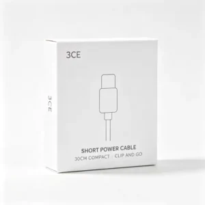 Biodegradable Foldable Paper Gift Box with Spot UV and Embossing for Electronic Accessories and Charger Storage