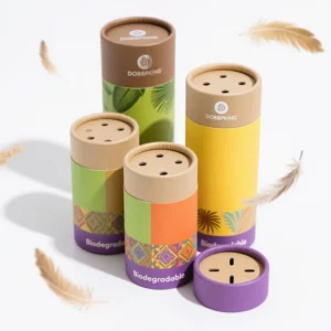 Biodegradable Food Grade Kraft Paper Powder Canister with Sifter and Shaker for Spices