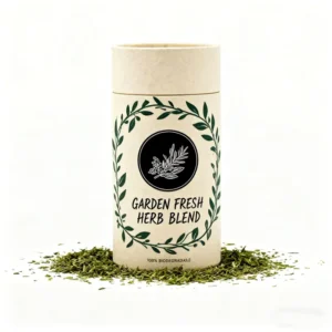 Biodegradable Food Grade Round Paper Tube Canister for Coffee, Matcha Powder, Spices, and Nuts with Soy Ink Printing