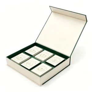 Biodegradable Golden Cardboard Magnetic Rigid Tea Gift Box, Custom Design