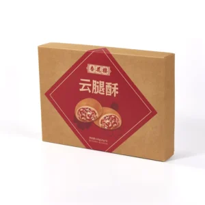 Biodegradable Kraft Lid-Base Box with Hexagonal Grid Insert for Traditional Mooncake Packaging