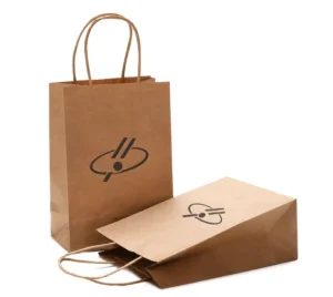 Biodegradable Kraft Paper Bags With Handles, Custom Print, Shopping and Gift Packaging