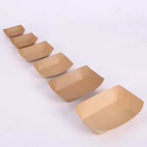 Biodegradable Kraft Paper Boat Tray for Catering, Snack Bars, and Outdoor Events
