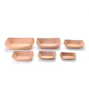 Biodegradable Kraft Paper Boat Trays for Food Service, Snacks, and Fries