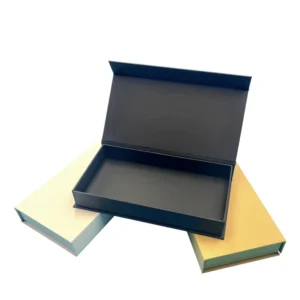 Biodegradable Kraft Paper Corrugated Cardboard Magnetic Flip Gift Folder with Matte Lamination and Sturdy Structure