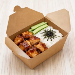 Biodegradable Kraft Paper Go Boxes Food Grade Grease Proof for French Fries Takeaway Lunch Packing