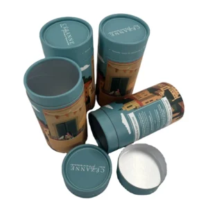 Biodegradable Kraft Paper Tube Canister for Herbal Tea with Sealed Rolled Edge
