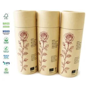 Biodegradable Kraft Paper Tube Cardboard Cylinder Canister for Tea, Coffee, Cosmetics, and Gifts