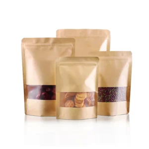 Biodegradable Kraft Paper Zip-Lock Food Bag with Window
