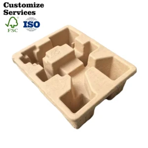 Biodegradable Molded Paper Tray for Electronics, Cardboard Pulp Packaging, Factory
