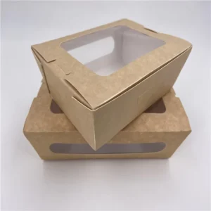 Biodegradable Paper Window Box With Heavy-Duty Greaseproof Cardboard For Restaurant And Party Use