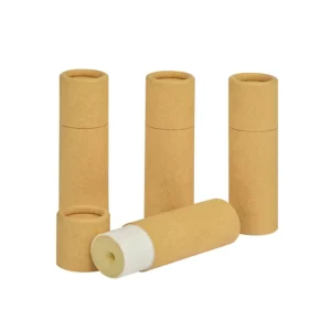 Biodegradable Private Label Push-Up Kraft Cardboard Tube for Deodorant, Solid Perfume, and Lip Balm
