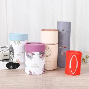 Biodegradable Recyclable Design Hot Stamping Printing Aromatherapy Cosmetic Craft Paper Rigid Tube 50ml Perfume Box