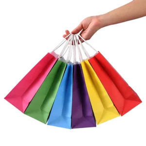 Biodegradable Recycled Brown Kraft Paper Shopping Bags with Handles