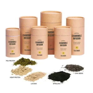 Biodegradable Recycled Kraft Paper Food Grade Tea Canister with Airtight Lid