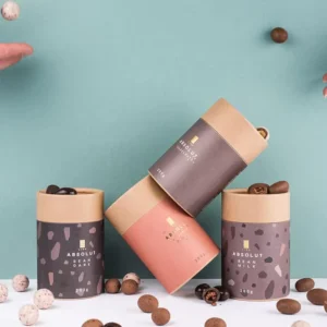 Biodegradable Recycled Kraft Paper Tube Box for Handmade Soy Wax Candle Glass Jar, Wooden Lid, Custom Logo
