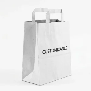 Biodegradable White Card Tote Bag with Double-Sided Water-Based Printing for Brand Promotion