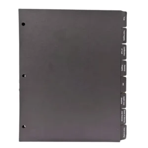 Black Cardboard Paper Binder Dividers with Tabs A4 Letter Index Folder Divider Set for 3-Ring Binders