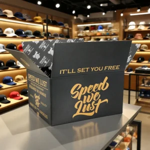 Black Corrugated Cardboard Baseball Cap Packaging and Shipping Box