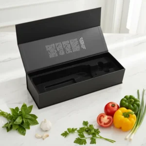 Black Flip Magnetic Rigid Paper Boxes for Wine and Whisky with Embossed Logo