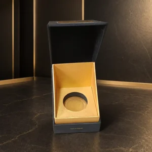 Black Gold Candle Gift Packaging Box with Magnetic Lid, Round Insert, Custom Printing