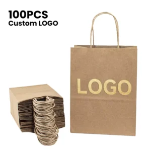 Black Kraft Paper Supermarket Shopping Bag with T-Shirt Handle