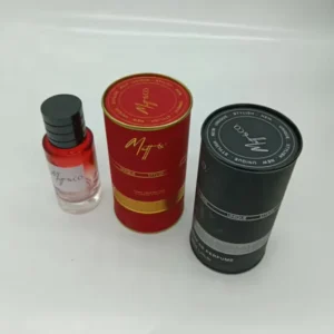 Black Leather-Color Perfume Paper Tube Packaging with EVA Interior