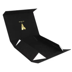 Black Matte Magnetic Paper Book-Shape Foldable Gift Box for Valentine’s Day Packaging