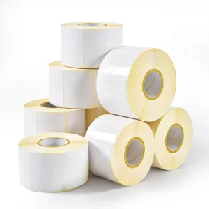 Blank White Custom-Print Direct Thermal Barcode Paper Label Rolls