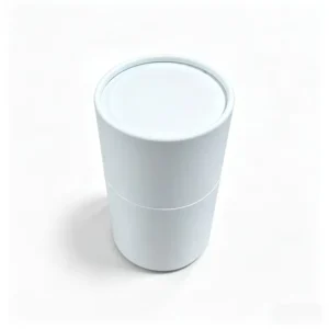 Blank White Round Paper Tube Canister for Cosmetic, Electronic, and Gift Packaging