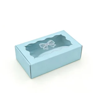 Blue Airplane-Style Window Boxes for Pastries, Cookies and Cakes