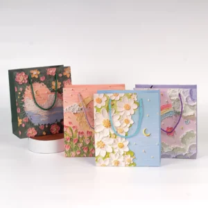Boutique Shopping Paper Bag with Full-Color Printing, Custom Gift Bag with Logos