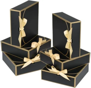 Bow-Decorated Paper Gift Boxes for Cosmetics, Bridal Favors, Birthdays, and Holidays