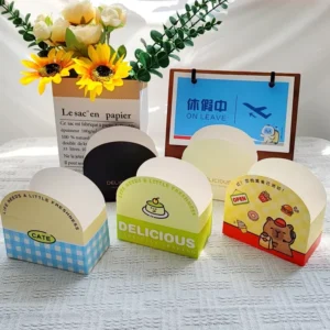 Breakfast Packaging Paper Box with Matte Lamination for Hamburger Toast Bread and Sandwiches